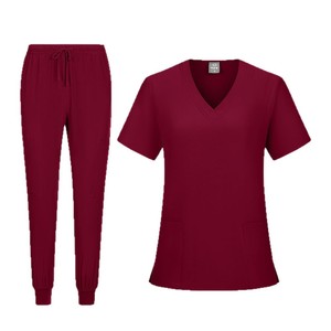 Unisex Scrub Set Moisture Wicking Knitted Split Uniforms For Medical Dental Use - Product Image 5