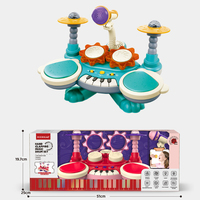 Jouet musical éducatif, clavier de batterie, piano, jouet électronique multifonctionnel avec éclairage, batterie pour tout-petits, clavier de batterie, jouet piano
