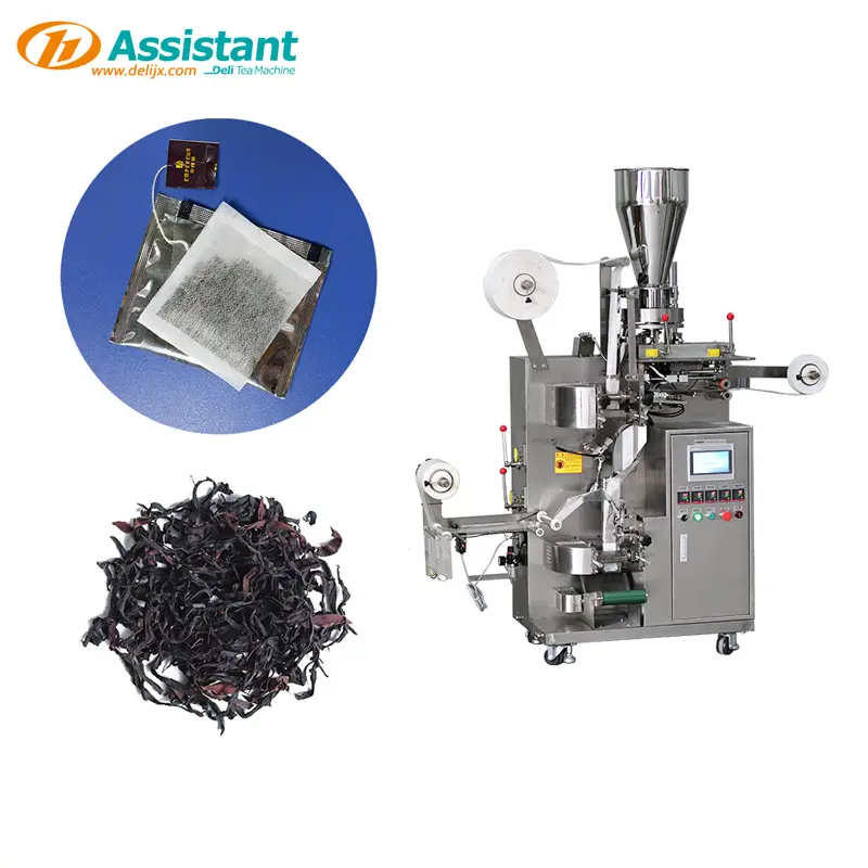 ماكينة تعبئة أكياس الشاي الأهراماتية القابلة للتحلل الحيوي الآلية عالية السرعة في أكياس التقطير من النايلون ماكينة التعبئة DL-LSDP-XBW