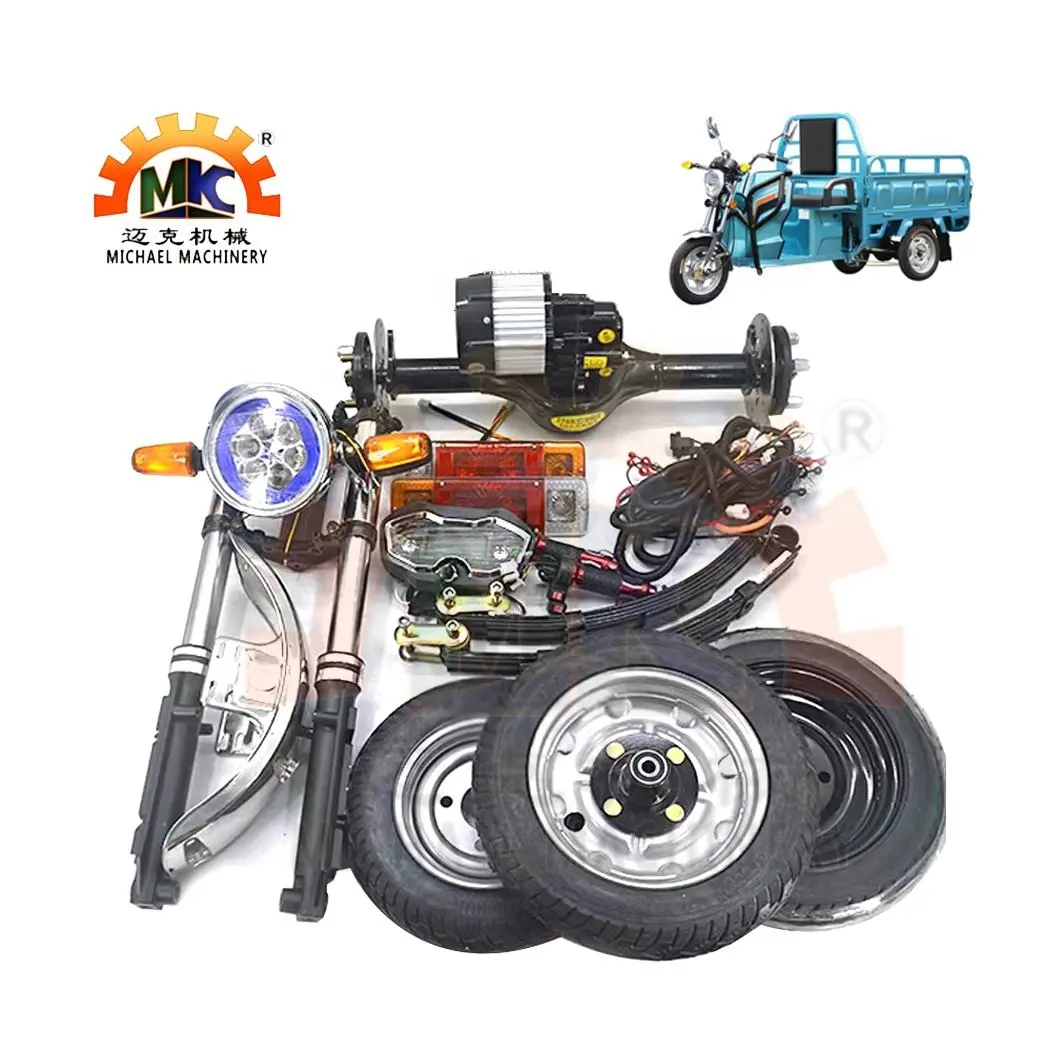 Thailand/India Electric 3 Wheels Tricycle Complete Kits Spare Parts Rear Differential Wheel Drive Axle with 48V1500W BLDC Motor