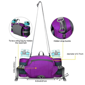 Riñonera Personalizada Bsci para Hombre y Mujer, Bolsa de Cintura Grande con 2 Porta Botellas de Agua, Cinturón Lumbar con Cremallera para Senderismo, Caminatas y Viajes - Product Image 2