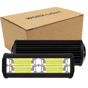 XOVY Lampe LED 3D en aluminium noir haute luminosité 12V, étanche, bande lumineuse pour voiture, phare de travail, barre lumineuse pour voiture - Product Image 1