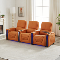 Muebles para el hogar inteligentes de diseño de lujo, sillón reclinable eléctrico VIP para cine en casa, sofá de cuero, asientos de silla con USB, taza fresca LED