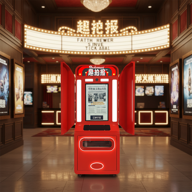 Selfie Photo Printing Machine Portrait Printing Kiosk News Theme Photo Printer Automatic Printing Device for Mall