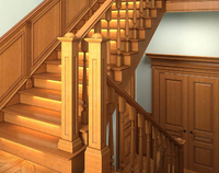 Dekorative Massivholz-Treppengeländer/Baluster/Säulen für Hotelgebrauch Traditionelles & Modernes Design 44x44x735mm Individuelle Farbe