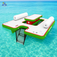 Plateforme flottante gonflable commerciale avec table et échelle pour lac, plage, complexe hôtelier, club nautique