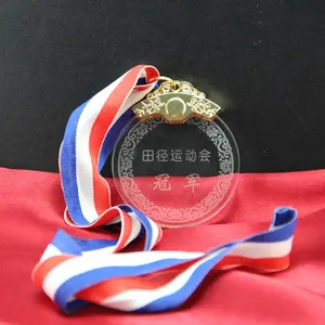 MH-J163 Custom Logo Round Shape Crystal Medals Glass Medals For Sports Souvenirs Gifts