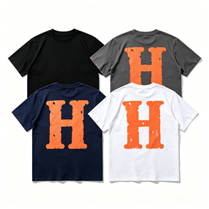 Camiseta Reflectante con Letras Impresas Personalizadas, 100% Algodón para <span class=keywords><strong>Hombre</strong></span>, Corte Regular, Manga Corta, Brilla en la Oscuridad - Product Image 2