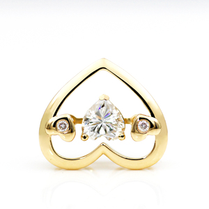 Pendentif unique en or jaune 18 carats avec diamant taille cœur et serti à griffes, personnalisé Tianyu Gems, pour femme, romantique et raffiné - Product Image 1