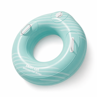 Bouée de natation gonflable d'été en PVC épaissi, durable, imperméable, colorée, avec double airbag et poignées