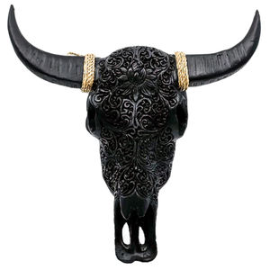 Cuerno de calavera tallado a mano para decoración de pared, colgante o de pie, cabeza de toro de búhos - Product Image 4