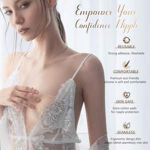 Couvre-mamelon de pétales de poitrine en silicone sexy-5 paires de pasties invisibles adhésives réutilisables pour femmes forme de détection d'aiguille pour le quotidien - Product Image 2