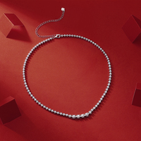 Collier personnalisé en moissanite, luxueux, en argent sterling 925, chaîne tennis à maillons en moissanite à taille variable
