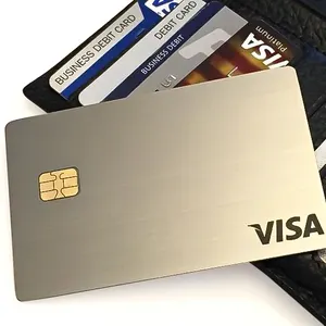 주문 공백 은행 EMV 금속 신용 카드 칩 구멍은 자석 줄무늬를 가진 공백 금속 신용 카드를 식각했습니다