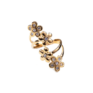 YHL Women's Adjustable Stainless Steel and Zircon <b>Crystal</b> <b>Ring</b> R41 Sparkling for Autumn and Winter Wholesale - Product Image 2