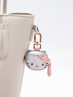 En stock, porte-clés créatif Kawaii Hello Kitty en PU, mini pochette de rangement pour boucles d'oreilles, style anime et dessin animé