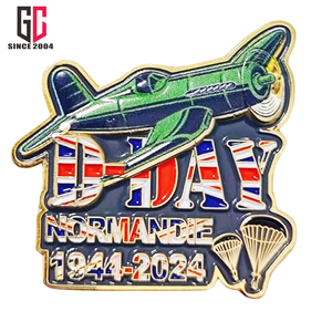 15 ans usine personnalisée 1944 2024 D DAY <span class=keywords><strong>Normandie</strong></span> 80e anniversaire épinglette insigne broche RAF vétérans souvenirs cadeau - Product Image 2