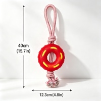Jouet à mâcher durable en TPR pour chien avec corde tressée, conçu pour les jeux de brouette, de traînée et d'entraînement interactif, jouets pour animaux de compagnie pour chien