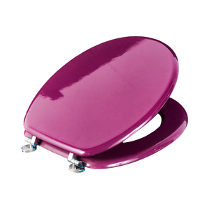 モダンデザインラウンド18インチ木制便座カバー紫ライトメタルヒンジ - Product Image 2