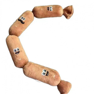 Dog Chew <b>Toy</b> Squeaky Plush Sausage 4-Section Simulated Squeeze to Sound Interactive Boredom Buster for Medium Pet Dog Chew <b>Toy</b> - Product Image 4