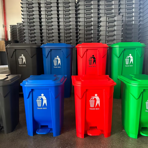 Conteneur à déchets en plastique de gros, 15L, 20L, 30L, 50L, 80L, 100L, poubelle avec pédale pour la cuisine, le bureau, l'utilisation dans les restaurants - Product Image 1