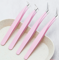 Jeu de pinces à maquillage de précision avec logo personnalisé pince à cils professionnelle antistatique en acier inoxydable pour extensions de cils