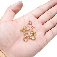Fermoirs à ressort ronds en acier inoxydable PVD or pour bijoux, accessoires de connexion, vente en gros