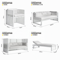 Ensemble de canapés d'extérieur de luxe avec structure en aluminium, résistant aux intempéries, pour projets hôteliers