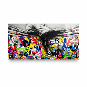 Affiche sur toile Urban Graffiti Climber : Impression d'art urbain audacieuse et moderne, ART SUR VERRE TÉRMÉTRAL - Product Image 2
