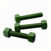 Tige filetée à double tête en acier inoxydable M10 goujon et barre à filetage complet en téflon bleu revêtu de téflon filetage M4 standard DIN