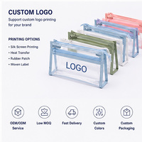 Pochette à crayons en PVC transparent, grande capacité, fermeture éclair, organiseur de papeterie, étui pour étudiants, fournitures scolaires et de bureau, OEM personnalisé