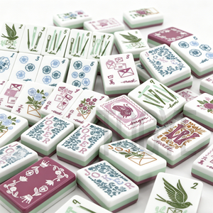 Set di Mahjong Americano di Lusso Moderno a 3 Strati in Acrilico, Miss Heirloom 160 Tessere Incise, <span class=keywords><strong>Gioco</strong></span> <span class=keywords><strong>da</strong></span> Tavolo Personalizzato OME per 4 Giocatori - Product Image 2