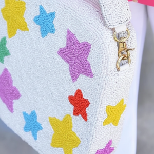 กระเป๋าประดับลูกปัดทรงท้องฟ้า,กระเป๋าถือพร้อมสายคาดลำตัวรูปดาวซูเปอร์สตาร์ - Product Image 1