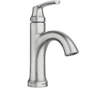 Wellton Spot Resist Gebürstetes Nickel Einloch-Einhebel-Duschset Badezimmerarmatur Optional mit Deckplatten-Ablaufgarnitur - Product Image 1