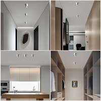 COB maison salon créatif pas de lumière principale argent allée balcon plafond Anti-éblouissement 7W rond monté en Surface projecteur Downlight