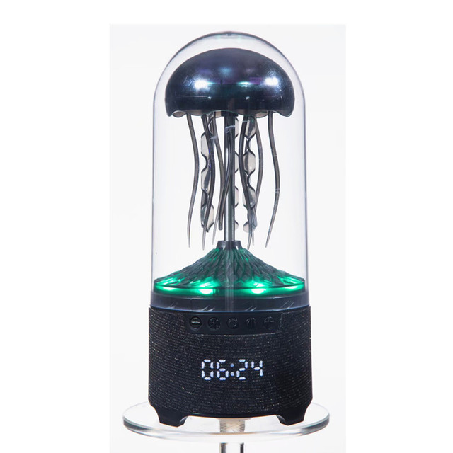 Lonvel Home Deco LED Night Light Dynamic Jellyfish Portable Speaker Lamp USB Colorful Ambient Table Lamp Digital Screen Display