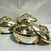 Eleganter Goldgalvanisierter 4L 5L 6L Hotpot Speisenwärmer Luxuriöses Thermisches Lebensmittel-Aufbewahrungs- & Behälterset für Ramadan Hochzeitsgeschenk