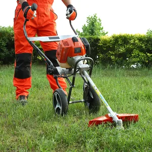 Gaz çim biçme makinesi çim biçme makinesi için ÇALI KESİCİ tekerlek çerçeve el itme bahçe çim kesici tekerlekler