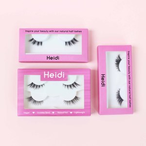 Heidi Soft Lightweight Corner <strong>Eyelashes</strong> clear Band <strong>Half</strong> Lash 3D Faux Mink Natual <strong>Half</strong> Lashes Customized Packaging Available - Product Image 3