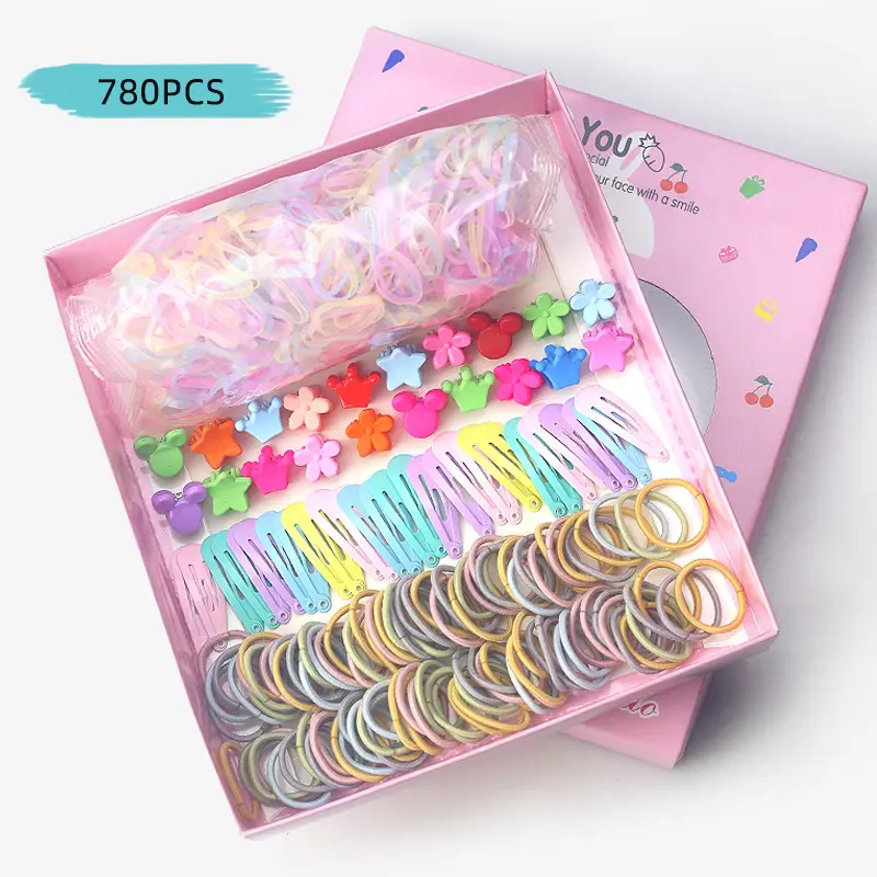 Conjunto de accesorios para el cabello para niña, horquillas de flores de tela para bebé, pasadores, cuerda para el pelo, regalo para niña