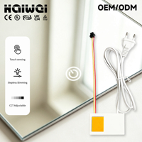 Interrupteur tactile intégré 12V DC 1A 12W à bouton unique CCT 3 couleurs pour miroir intelligent LED anti-buée de salle de bain
