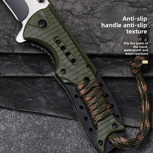 Cuchillo de Bolsillo Plegable Green Forest HK Personalizable de Grado OEM para Camping, Hoja de Acero Inoxidable 3CR13 Afilada como una Navaja, Mango de ABS con Acabado de Madera - Product Image 4