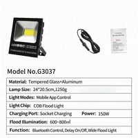 Harga Kompetitif Lampu Sorot LED 150W IP66 Tahan Air Aluminium 18000LM 120 °   Remote Kontrol Sudut Sorot & Kontrol Bluetooth untuk Gudang
