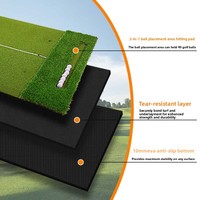 Tapis de putting professionnel avec zone de départ, base en EVA durable avec ligne blanche de 10 mm, pour entraînement de swing en extérieur et usage domestique