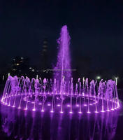 Fuente de Agua Decorativa Pequeña de Acero Inoxidable para Exteriores, Controlada por Música, Resistente al Agua, con Control DMX