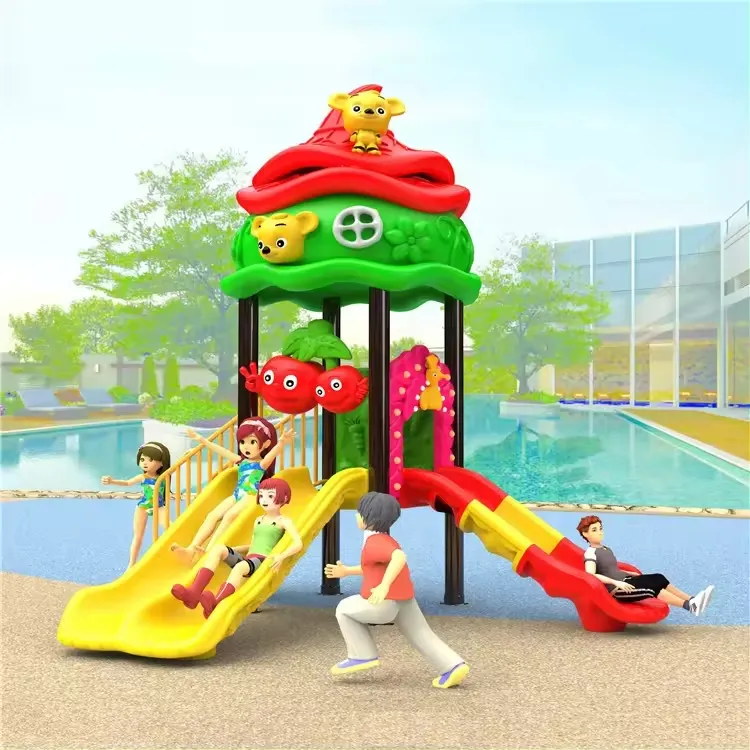 Little Garden Pvc Amusement Small Playground Slides Equipment Plastic Climbing Playground Outdoor Swing Commercial para niños pequeños