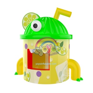 Yoyoinflatable Maison de jeu gonflable en forme de gobelet de limonade, en PVC de qualité commerciale, pour parc aquatique extérieur pour enfants - Product Image 1