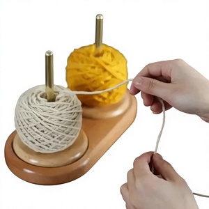 Wooden Eco-Friendly Fashion Yarn Holder Stand Double Spindle Shape Simple Design <b>Sewing</b> Accessory Hand Knitting Crochet - Product Image 6