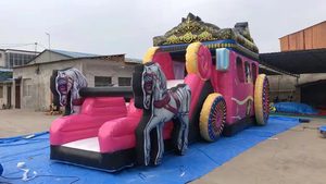 Castillo Inflable con Tobogán Temático de Carruaje de Princesa, Castillo Hinchable con Carruaje Real <span class=keywords><strong>para</strong></span> Alquiler en Fiestas - Product Image 2