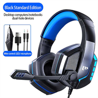 Casque Gamer filaire d'ordinateur de jeu de lumière LED colorée avec microphone